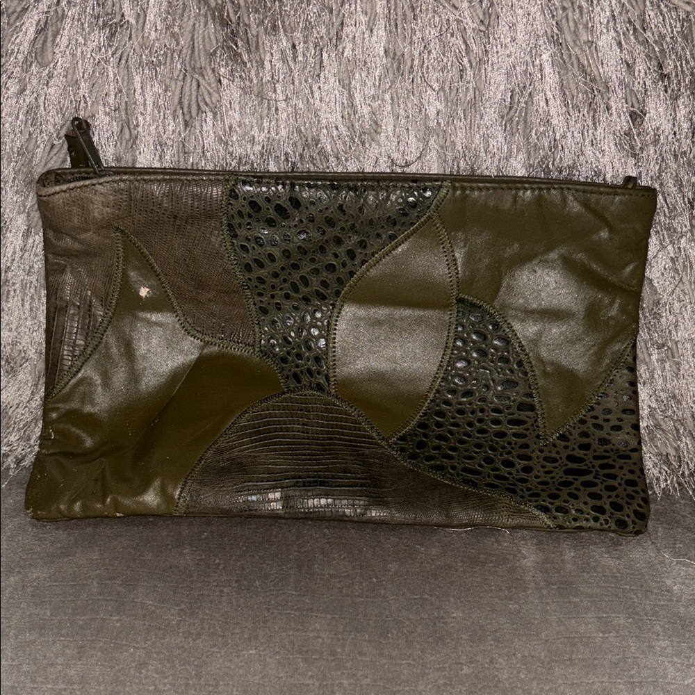 Olive Green Vintage Clutch